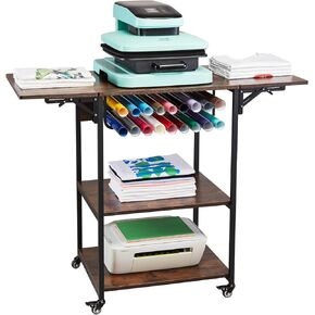 VEVOR Movable Heat Press Table with Charging Station, 4 Tier Foldable Heat Press Stand with Pull-Out Tray for Heat Transfer Sublimation Printer Sublimation Transfer Machine Organization in Saudi Arabia