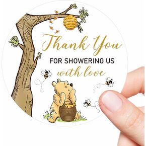 80 قطعة من ملصقات ويني اللطيفة لحفلة استقبال المولود الجديد، شكرًا لك على الاحتفال معنا، ملصقات تحمل عنوان الدب الكلاسيكي شكرًا لك على حضورك - 2 بوصة in Kuwait