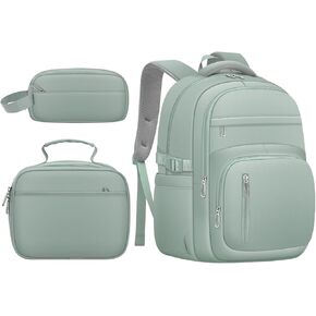 حقيبة ظهر للمدرسة للفتيات لطيف الأطفال سفر على الظهر مع صندوق الغداء في سن المراهقة حقيبة الكتب الكلية للنساء (الأزرق) in Kuwait