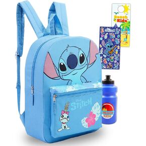 Disney Stitch Backpack Set - Bundle with 16" School Bag, Water Bottle, Stickers, More | Stitch and Scrump School Backpack for Kids, Girls in Saudi Arabia