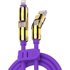 4-in-1 Multi USB Charging Cable -MAX 240W Fast Charging/Charger Cord with USB A+Type C for iPhone 16/15 14 13 iPad Samsung Galaxy MacBook iPad Tablets and More (Grey, 6.6Ft) in Kuwait