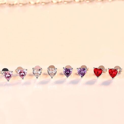 Women Synthetic Diamond Earrings, 18K White Gold Plated Round Square Cubic Zirconia Hypoallergenic Studs Earrings in Saudi Arabia