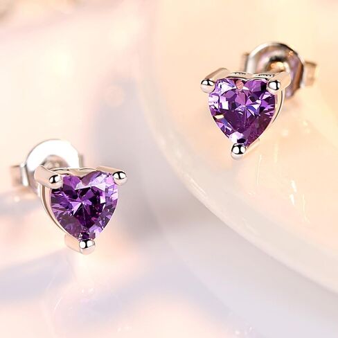 Women Synthetic Diamond Earrings, 18K White Gold Plated Round Square Cubic Zirconia Hypoallergenic Studs Earrings in Saudi Arabia