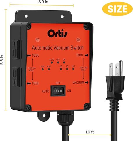 2025 New! Automatic Vacuum Switch, Ortis Dust Control Autoswitch for 3 Power Tools, Delay Vacuum On/Off to Prevent Circuit Overload and Tripping, Adjustable Actuation Threshold in Kuwait
