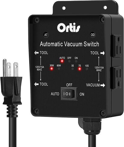 2025 New! Automatic Vacuum Switch, Ortis Dust Control Autoswitch for 3 Power Tools, Delay Vacuum On/Off to Prevent Circuit Overload and Tripping, Adjustable Actuation Threshold in Kuwait