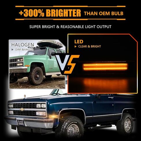 مصابيح علامة الجانب الأمامي LED Fender لعام 2021-2024 Yukon XL Denali Tahoe Suburban Escalade ESV ، مصابيح علامات الصدمات الجانبية المدخنة ، علامات الجانبية البيضاء. in Kuwait