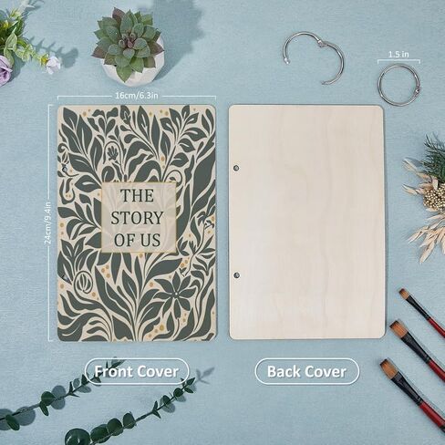 SUPERDANT Wooden Loose Leaf Binder Mandala Greeting Card Organizer Mandala Pattern Book Postcard Photo Album 2-Rings Cover Gift Birthday Greeting Card Holder Keepsake in Kuwait