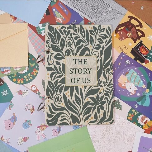 SUPERDANT Wooden Loose Leaf Binder Mandala Greeting Card Organizer Mandala Pattern Book Postcard Photo Album 2-Rings Cover Gift Birthday Greeting Card Holder Keepsake in Kuwait