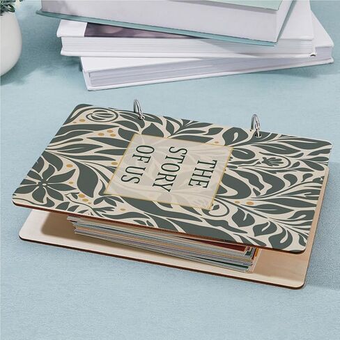 SUPERDANT Wooden Loose Leaf Binder Mandala Greeting Card Organizer Mandala Pattern Book Postcard Photo Album 2-Rings Cover Gift Birthday Greeting Card Holder Keepsake in Kuwait