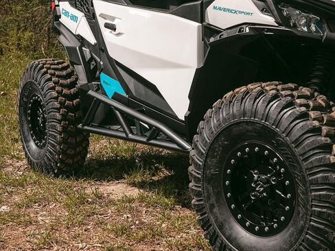 SuperAtv nerf bars/tree kickers/sliders Rock for 2018+ Can Am Maverick Trail 800/1000/DPS 800/DPS 1000 | أسود | بولت أون | 1.75 بوصة أنابيب الفولاذ القطر | مسح مسحوق النهاية | تسهيل التثبيت in Saudi Arabia