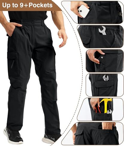 NATUVENIX Tactical Pants for Men, Ripstop Lightweight Cargo Work Pants for Men Water Resistant Mens Hiking Pants Outdoor in Saudi Arabia