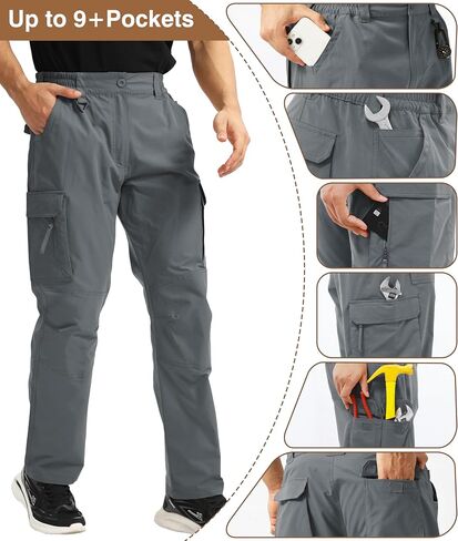 NATUVENIX Tactical Pants for Men, Ripstop Lightweight Cargo Work Pants for Men Water Resistant Mens Hiking Pants Outdoor in Saudi Arabia