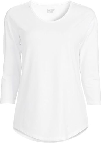 Lands' End Women's 3/4 Sleeve Lightweight Jersey U-Neck Tunic in Saudi Arabia
