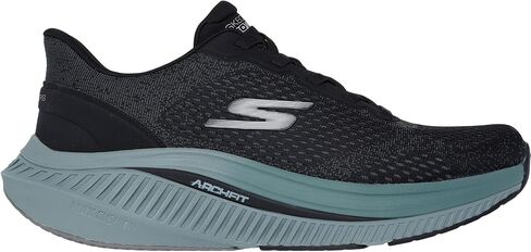 Skechers - Mens Go Walk Max Cushioning Arch Fit - Jonah Slip On Shoes, Color Black/Green, Size: 13 M US in Saudi Arabia