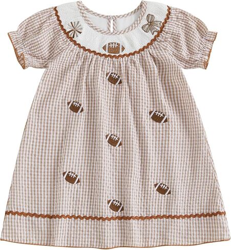 طفل صغير طفل طفلة الصيف الزي مزخرف لباس نفخة قصيرة الأكمام فساتين ملابس الأطفال البوتيك in Kuwait