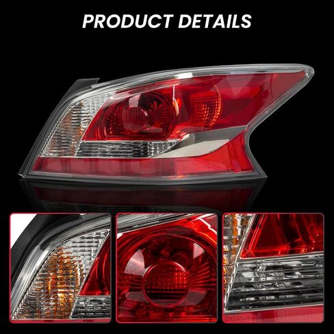 Tail Light Compatible with 2013 2014 2015 Nissan Altima Halogen Rear Brake Lamp Right Passenger Side Taillight Replaces NI2801195 in Kuwait