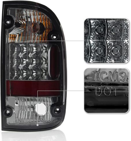 Acanii - عدسة مدخنة LED LED LED مصابيح الفرامل مصابيح الفرامل مجموعة اليسار+بديل يمين لعام 2001 202 2003 2004 تويوتا تاكوما بيك آب in Kuwait