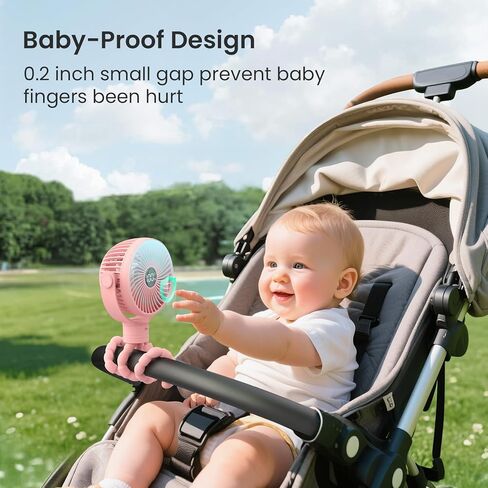 مروحة عربة محمولة ، 4000 مللي أمبير في الساعة مراوح بطارية قابلة للشحن ، 3 أضواء ليلية سطوع ، 4 سرعات ، شاشة LED ، مقطع على مروحة الطفل مع ترايبود مرن للسيارة Backseat Camping ، Black in Kuwait