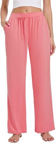 3 Pack Women's Lounge Pants Cozy Wide Leg Lounge Pants with Pockets Loose Flowy Yoga Sweatpants Workout Comfy Jogger in Kuwait