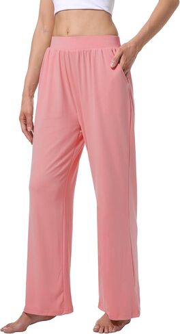 3 Pack Women's Lounge Pants Cozy Wide Leg Lounge Pants with Pockets Loose Flowy Yoga Sweatpants Workout Comfy Jogger in Kuwait