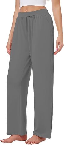3 Pack Women's Lounge Pants Cozy Wide Leg Lounge Pants with Pockets Loose Flowy Yoga Sweatpants Workout Comfy Jogger in Kuwait