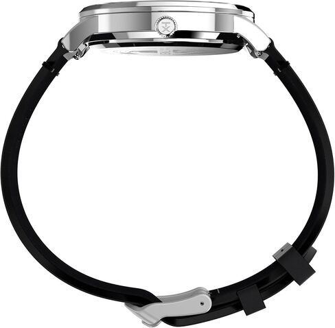 Timex Men's Waterbury Classic 3 Hand 40mm Watch - Black Strap Blue Dial Stainless Steel Case in Saudi Arabia