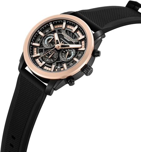 Kenneth Cole New York Men's Chronograph Watch - 44 ملم من الفولاذ المقاوم للصدأ مع الطلب الأسود ، ولهجات السلاح ، وعرض التاريخ ، وحزام السيليكون الأسود in Saudi Arabia