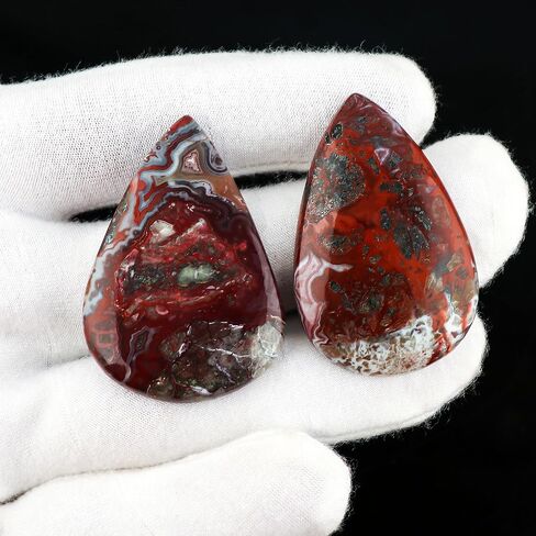 CRYSTALIS 5pcs, 20mm+ Natural Crazy Lace Agate Loose Gemstone Wholesale Bulk Cabochons Jewelry Making Supply, Chakra Healing Polished Stones, Wire Wrapping, DIY, Gem Collection in Kuwait