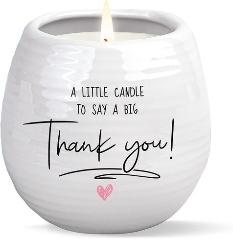 Thank You Gifts for Women Men, 10 Oz Handmade Ceramic Lavender Scented Candle, Hostess Gifts for Women, Thank You Candle, Appreciation Gift for Women Teacher Nurse Doctor Friends Coworkers Employee in Saudi Arabia
