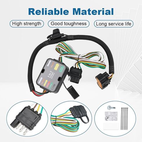 Waterwich 4-Pin Trailer Wiring Harness متوافق مع Hyundai Santa Fe 2019-2023 ، Palisade 2020-2022 ، Santa Cruz 2022-2024 ، Tucson 2022-2023 ، Kia Telluride ، Carnival ، Sorento Replacement for 56420 in Saudi Arabia