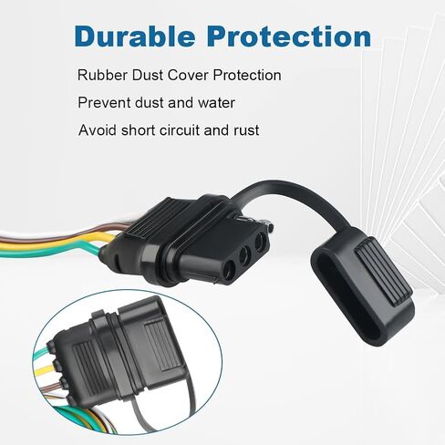 Waterwich 4-Pin Trailer Wiring Harness متوافق مع Hyundai Santa Fe 2019-2023 ، Palisade 2020-2022 ، Santa Cruz 2022-2024 ، Tucson 2022-2023 ، Kia Telluride ، Carnival ، Sorento Replacement for 56420 in Saudi Arabia