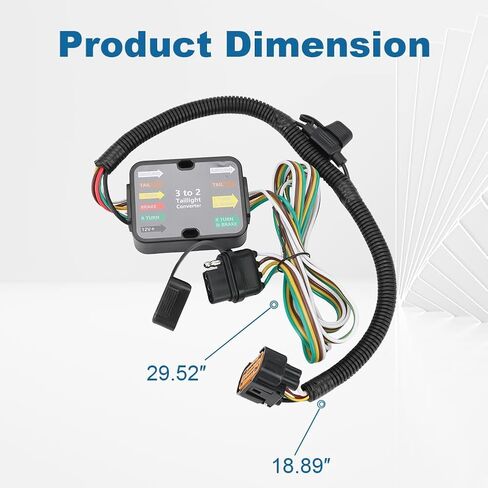 Waterwich 4-Pin Trailer Wiring Harness متوافق مع Hyundai Santa Fe 2019-2023 ، Palisade 2020-2022 ، Santa Cruz 2022-2024 ، Tucson 2022-2023 ، Kia Telluride ، Carnival ، Sorento Replacement for 56420 in Saudi Arabia