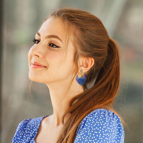 أقراط بوم بوم للنساء الكفوف اللطيف كرة الفراء الرقيقة التي تنقلب على أقراط بوم طويلة الأذنين مجوهرات الصداقة عيد الميلاد in Saudi Arabia