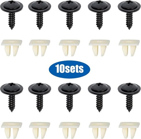 OAUTOO 10Sets Fender Liner & Splash Shield Tapping Screw with Grommet Kit for Honda & Acura 90114-SE0-000, 90682-SB0-003, 90676-SA7-003, 90114-SZ3-000 General Purpose Screw with Nut Kit in Saudi Arabia