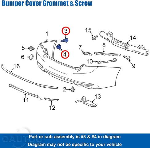 OAUTOO 10Sets Fender Liner & Splash Shield Tapping Screw with Grommet Kit for Honda & Acura 90114-SE0-000, 90682-SB0-003, 90676-SA7-003, 90114-SZ3-000 General Purpose Screw with Nut Kit in Saudi Arabia