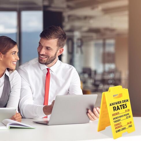 Answer Desk Rates Sign, 6.3x3.94x3.15 Inch Funny Team Office Gifts Funny Office Gag Sign for Coworker Employee Teammate Boss in Saudi Arabia