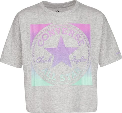 Converse Girl's Chuck Patch Boxy Fit T-Shirt (Big Kids) Lunar Rock Heather XL (16 Big Kid) in Saudi Arabia