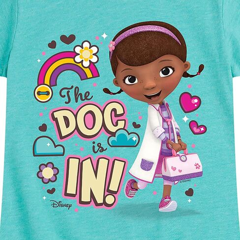 Disney - Doc McStuffins - The Doc is in - Toddler and Youth Girls Short Sleeve Graphic T-Shirt in Kuwait