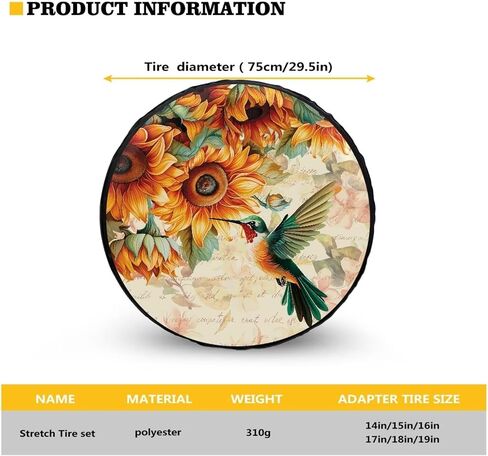 Tupalatus Spare Wheel Tire Cover Waterproof Dust-Proof Universal for Jeep,Trailer, RV, SUV Vehicle 14" 15" 16" 17" 18" 19" in Kuwait