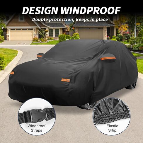 X AUTOHAUX Car Cover Outdoor Waterproof Sun Rain Snow Hail Protection with Left Side Door Zipper Aluminum Film for Kia Forte Sedan in Saudi Arabia