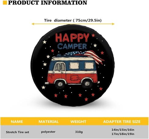 Tupalatus Spare Wheel Tire Cover Waterproof Dust-Proof Universal for Jeep,Trailer, RV, SUV Vehicle 14" 15" 16" 17" 18" 19" in Kuwait