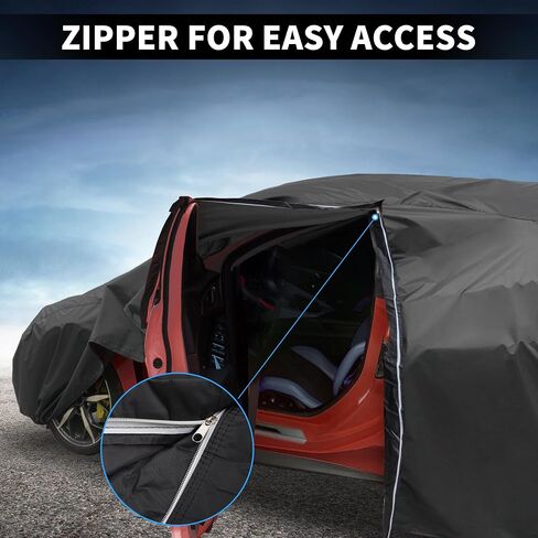 X AUTOHAUX Car Cover Outdoor Waterproof Sun Rain Snow Hail Protection with Left Side Door Zipper Aluminum Film for Kia Forte Sedan in Saudi Arabia