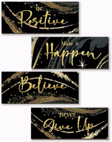 4 Piece Purple and Gold Wall Decor Set Motivational Wall Decor Inspirational Wooden Signs for Bedroom Bathroom Women’s Office Abstract Elegant Art for Home or Office Decoration 10X4 Inches in Saudi Arabia