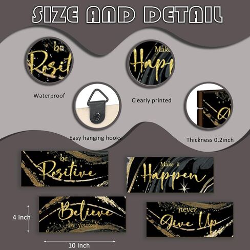 4 Piece Purple and Gold Wall Decor Set Motivational Wall Decor Inspirational Wooden Signs for Bedroom Bathroom Women’s Office Abstract Elegant Art for Home or Office Decoration 10X4 Inches in Saudi Arabia