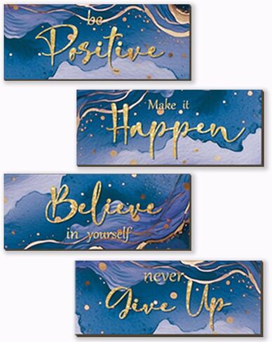 4 Piece Purple and Gold Wall Decor Set Motivational Wall Decor Inspirational Wooden Signs for Bedroom Bathroom Women’s Office Abstract Elegant Art for Home or Office Decoration 10X4 Inches in Saudi Arabia