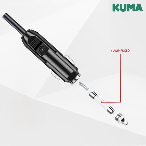 KUMA 12v TV Power Lead Supply Adaptor for Motorhome Campervan Caravan – Car Cigarette Lighter Socket Plug Adapter Charger for Television Satellite Navigation GPS DashCam – 12 volts Cig Extension Cable in Kuwait