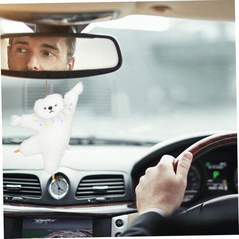 Gleavi Bear Car Charm: Plush Bear View Mirror Exclistories for Car Decor Excalsions for Women 6 89x3 94x2 20 inch in Saudi Arabia