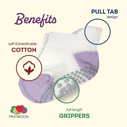 Fruit of the Loom Cotton Grip Socks for Baby and Toddler in Saudi Arabia