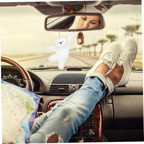 Gleavi Bear Car Charm: Plush Bear View Mirror Exclistories for Car Decor Excalsions for Women 6 89x3 94x2 20 inch in Saudi Arabia