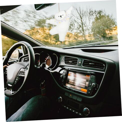 Gleavi Bear Car Charm: Plush Bear View Mirror Exclistories for Car Decor Excalsions for Women 6 89x3 94x2 20 inch in Saudi Arabia